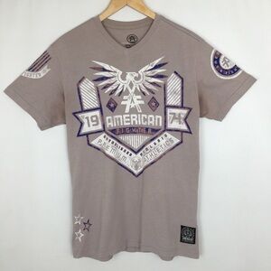 Y2K American Fighter Graphic T-shirt Purple Men’s Size Large FLAWS